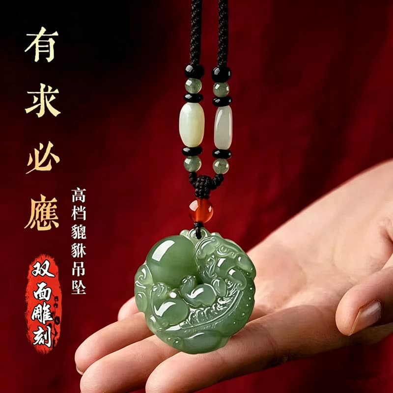 Safira Pixiu pingente masculino feminino tem resposta necessária afegão Jade Pichu colar pingente dinheiro 1P3D