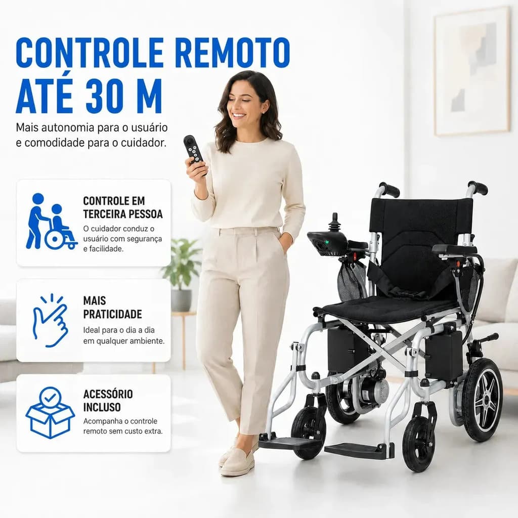 Cadeira De Rodas Motorizada Com Controle Remoto E Joystick