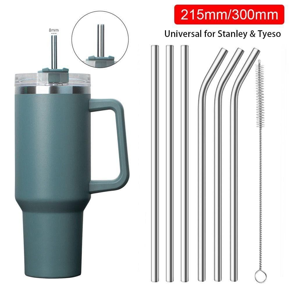 Kit Canudo Reto, Curvo e Escovinha Limpeza Inox Canudos Escovas Ecológico Reutilizáveis Laváveis