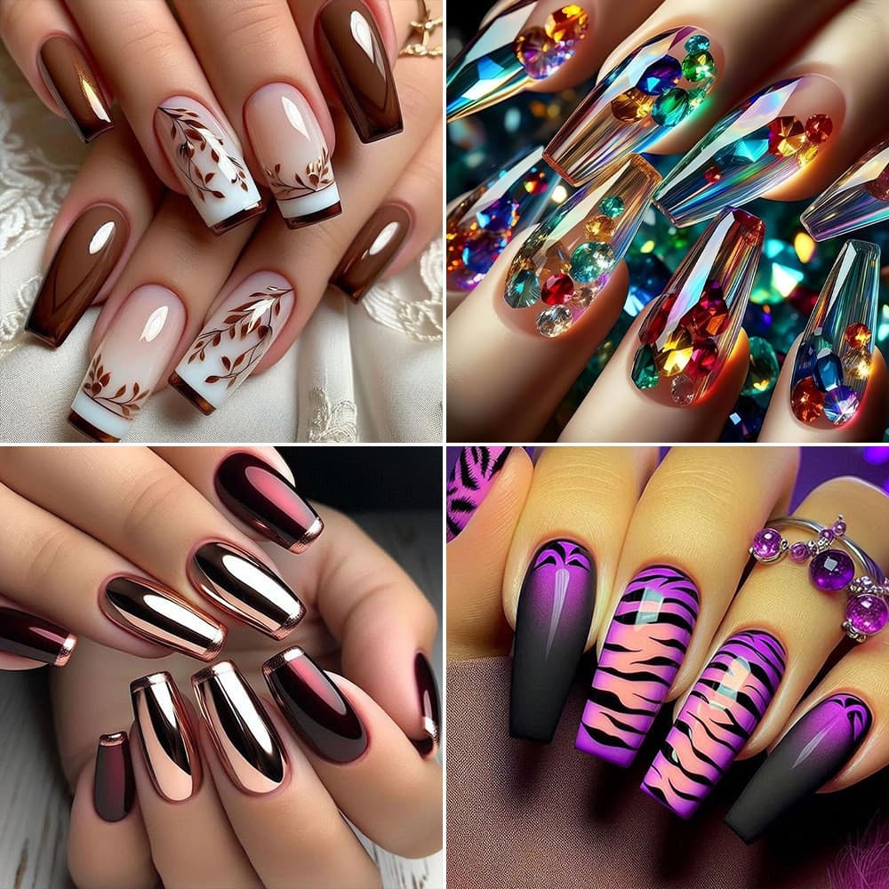 Cross-Border novo estilo manicure estilo longo unhas wearable atacado manicure unhas 24 peças wearable remendos de unhas