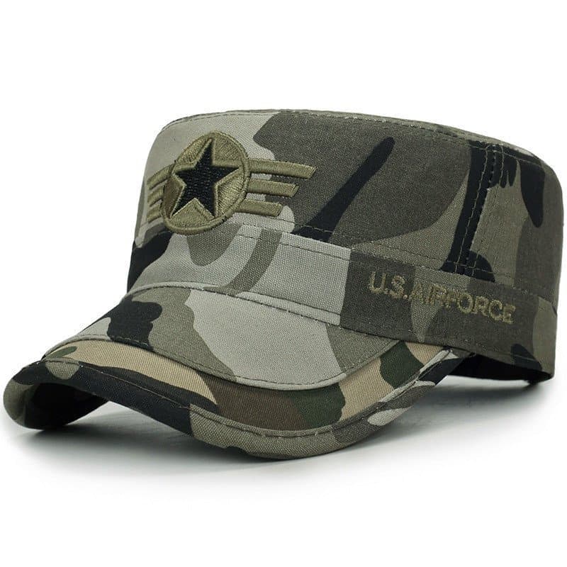Washed Cotton Men Baseball Cap Hat Cool Embroidered Skull Flat Top Military Cap Outdoor Casual Dad Hats Army Tactical Ca