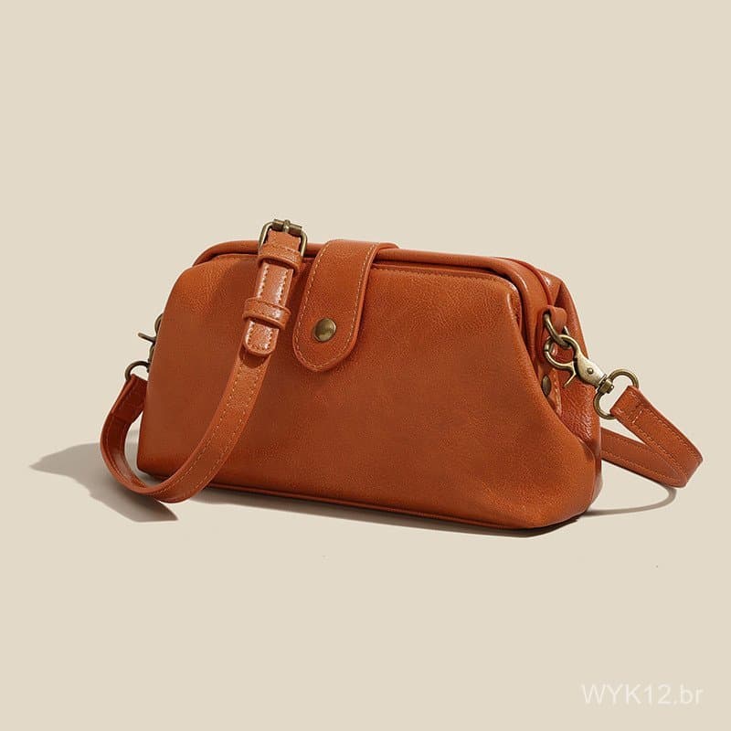 Bolsa feminina pequena de ombro em couro legítimo, estilo streetwear, leve e luxuosa, 2026, nova, simples, em couro maci