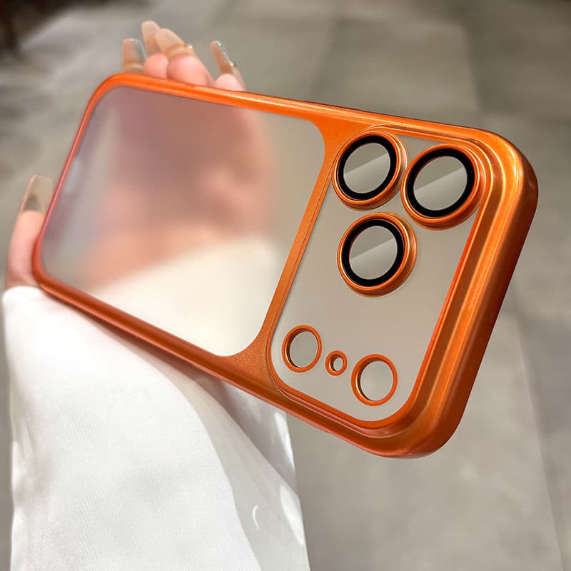 Luxo Ultra Fino Fosco Transparente Caso De Telefone Para iPhone 17 Pro Max Com Lente Película Protetora À Prova De Choqu