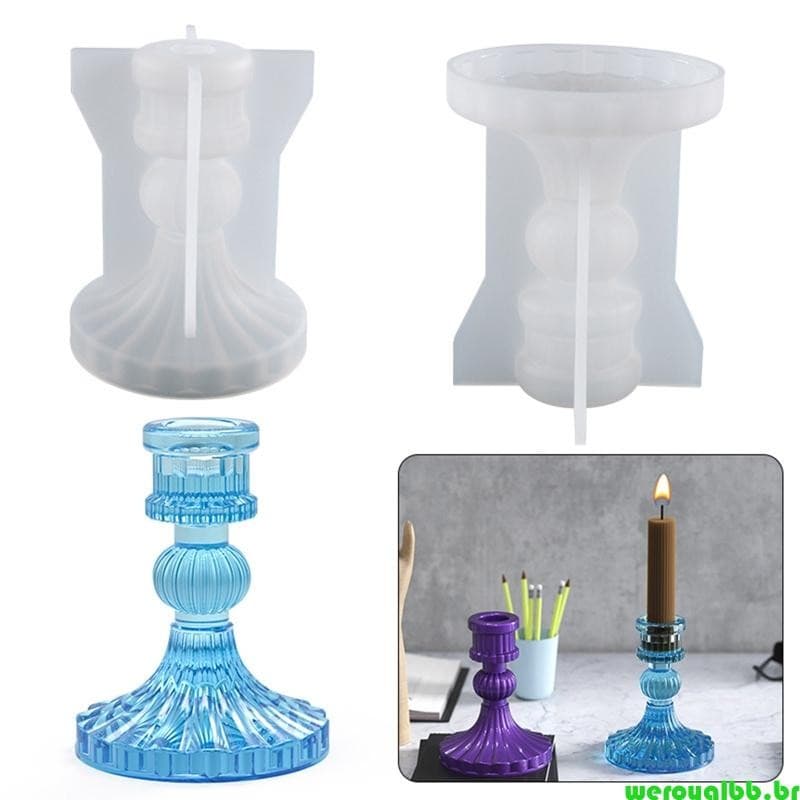 weroyalbb Tealight Moldes Resina Vidro Silicone Castiçal Para Epoxy Fundição Casamento Casa
