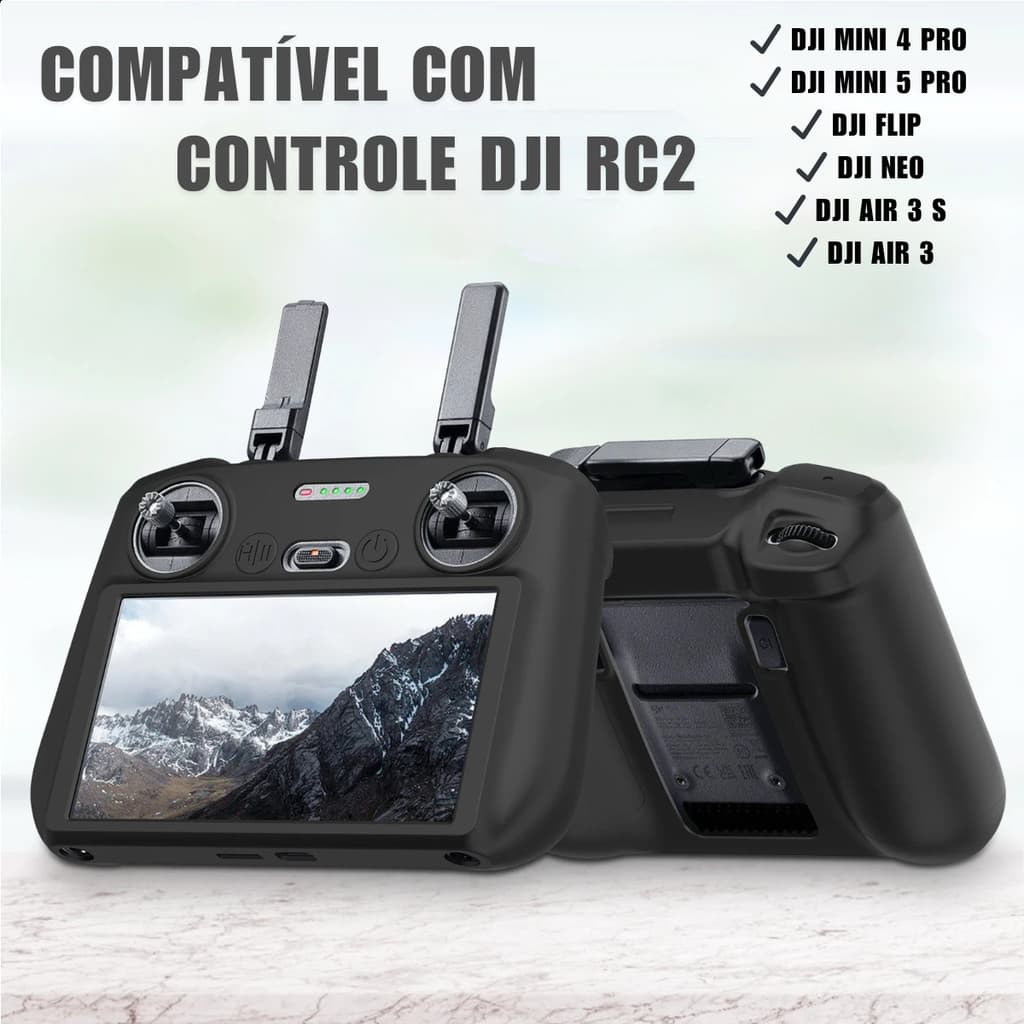 Capa Case Protetora De Silicone Para Controle DJI Mini 4 Pro Flip Neo Air 3 RC2
