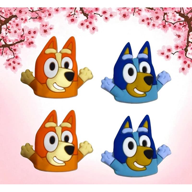 Aplique Emborrachado Infantil  Bluey e Bingo – Laços Tiaras Prendedores Artesanato DIY
