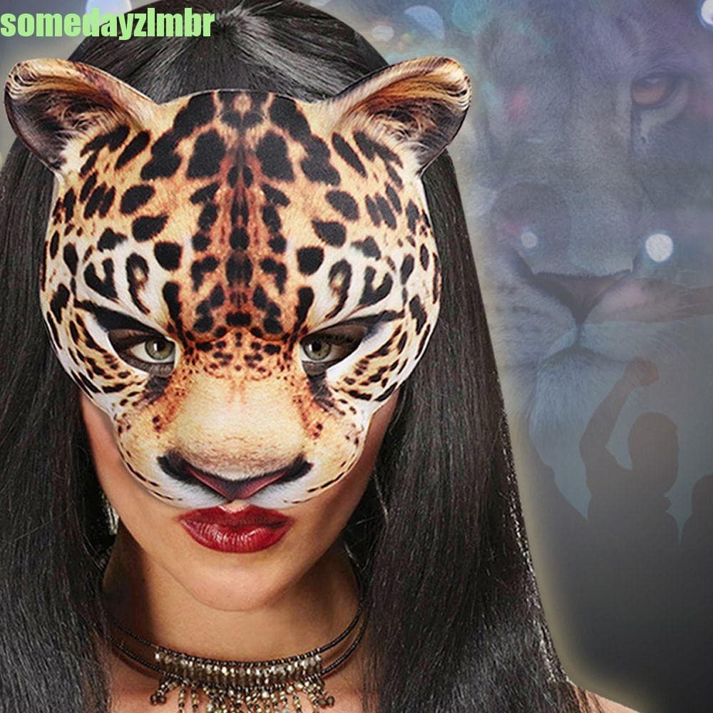 SOMEDAYZL0M Máscara De Leopardo Festa Criativo | Padrão Animal Trajes Cosplay Adereços