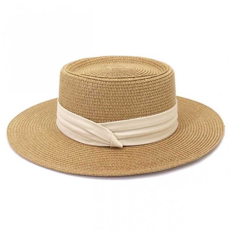 Francês Retro plana superior chapéu de palha feminino High-End sentir aba plana chapéu de sol 2026 novo estilo primavera