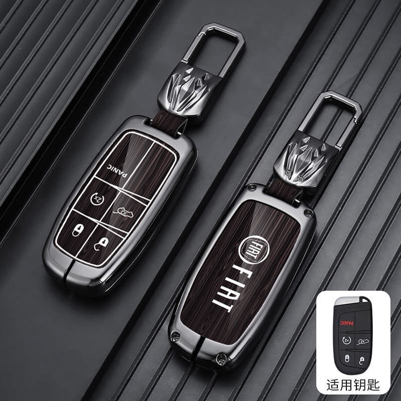 Capa para Chave de Carro Compatível com Fiat Freemont/TORO/CRONOS/Pulso/FASTBACK, Chaveiro de Liga de Zinco, Proteção 5S