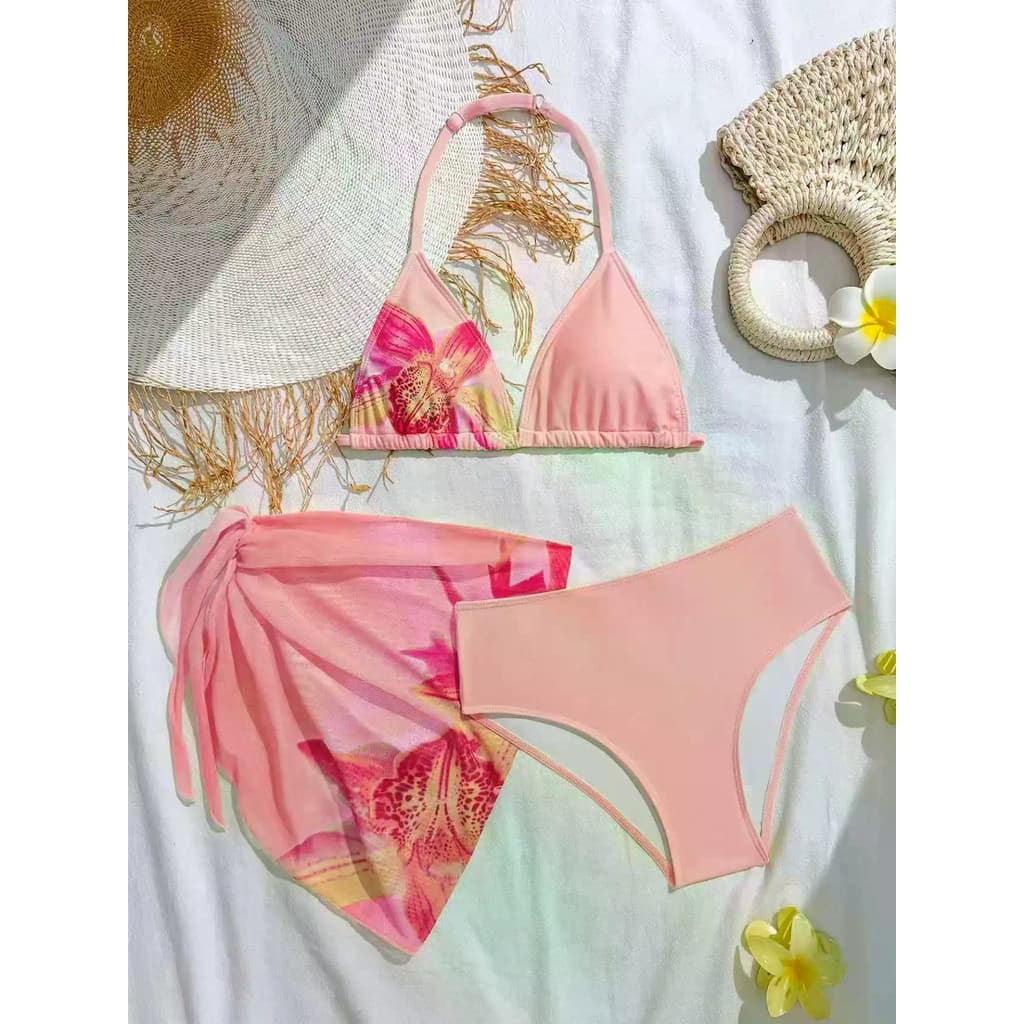 Meninas 3 Peças Biquinis & Topo Saias Adolescentes Maiô Crianças Banho Natação Flor Beachwear
