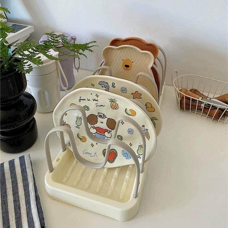 Pet tigela rack bd tigela rack dreno disco voador orelha dupla frigideira Display rack de armazenamento espaço gato cão