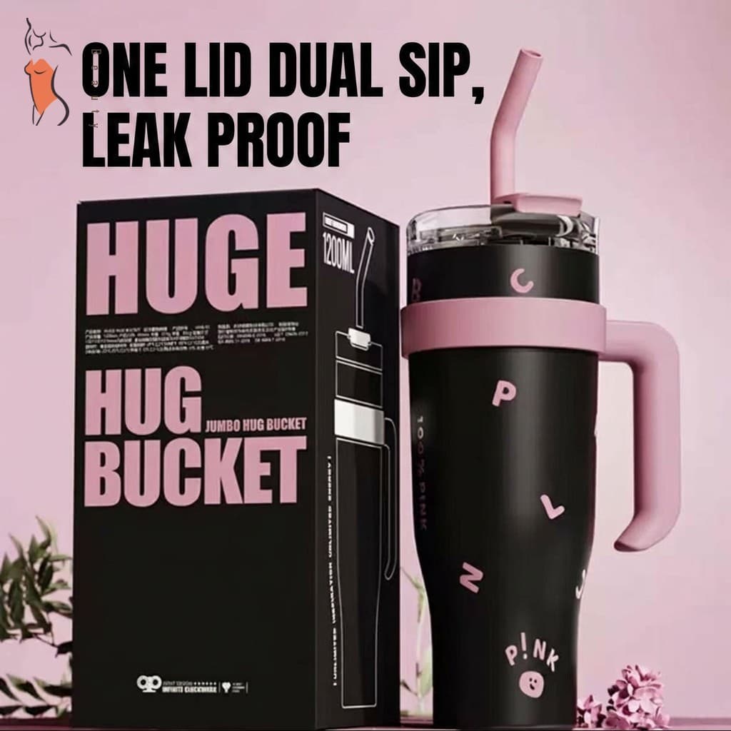 Caneca De Viagem De Aço Inoxidável De 40 Onças-Copo De Carro De Grande Capacidade Com Canudo Isolado 304
