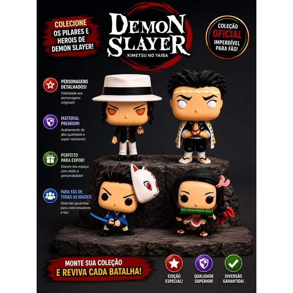 Bonecos Colecionáveis Demon Slayer Com Caixa Ornamentos