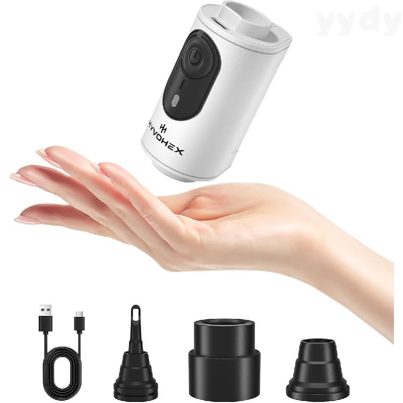 Bomba de Ar Portátil para Infláveis, Mini Bomba de Ar Elétrica de 1100mAh Recarregável para Inflar e Desinflar, Bomba pa
