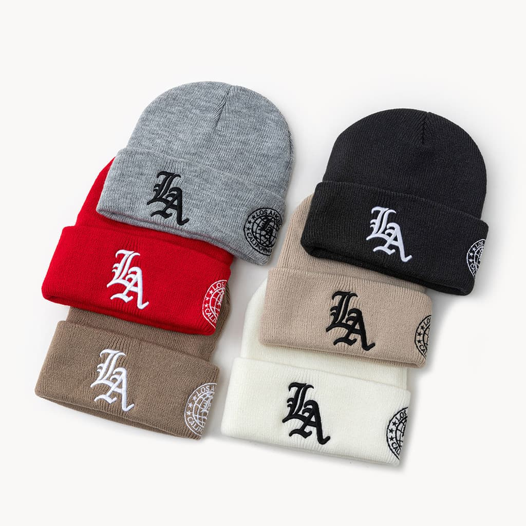 Gorro de Lã Tricotado Quente Para Outono e Inverno Com Bordado De Letras Gorro de Lã De Inverno.