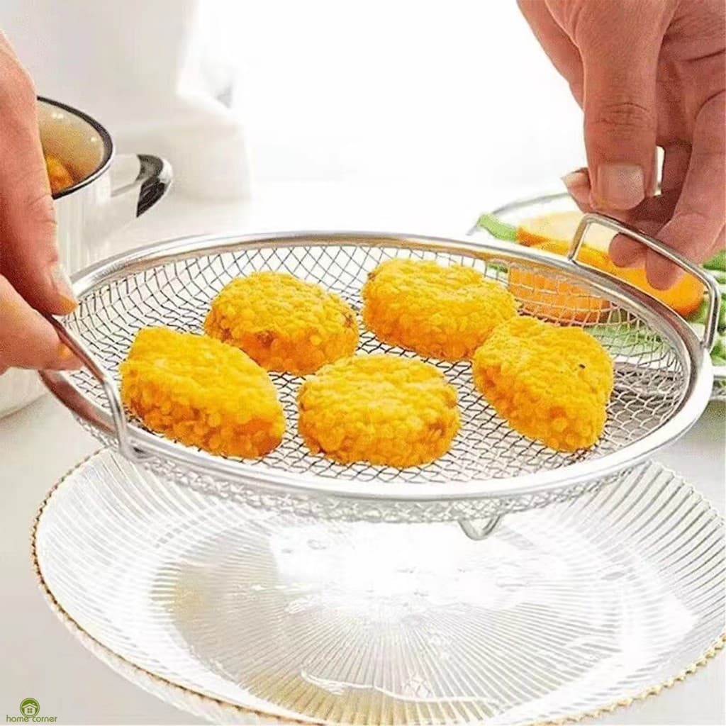 Cesta De Batatas Fritas De Aço Inoxidável-Skimmer De Alimentos Com Filtro De Óleo Para Assar E