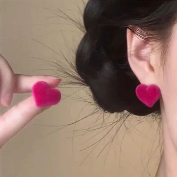 | 【cartelas de brincos feminino】 | kit brinco aço inoxidável ✵Reunindo rosa vermelho amor coração brincos nicho simples