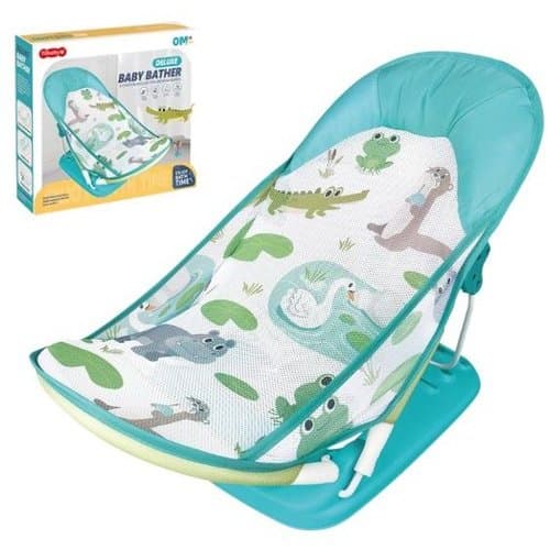 Cadeira Balanço Infantil Assento Suporte Banho Seguro Conforto Ergonomico Verde