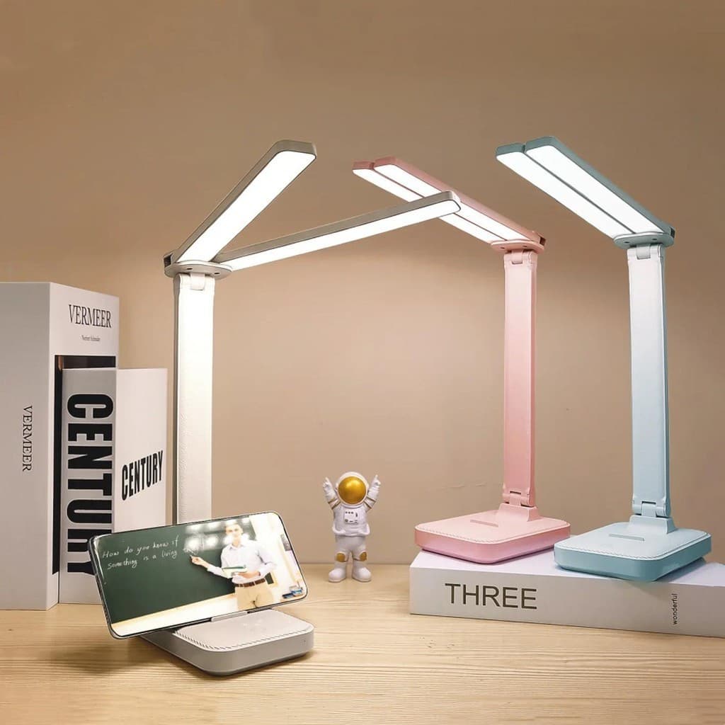 [Estoque Pronto] LED Candeeiro De Mesa 3 Níveis Regulável Touch Night Light USB Recarregável Proteção Para Os Olhos Abaj