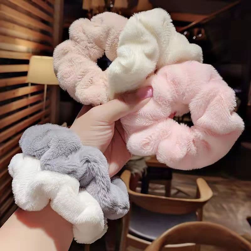 Além de anel de cabelo de pelúcia anel de intestino fada outono inverno novo estilo ins doce bandana feminino simples Al