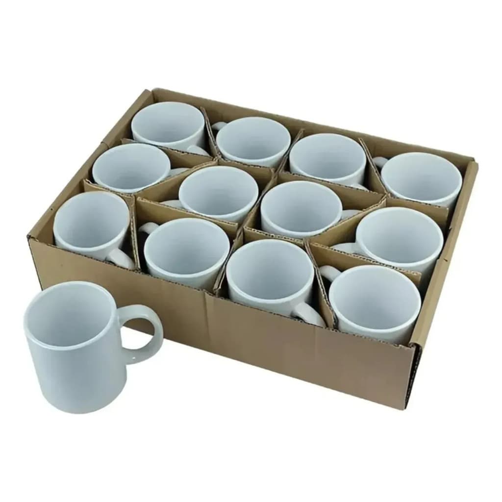 Caixa 12 Canecas Cerâmica Sublimação 325ml Masterprint