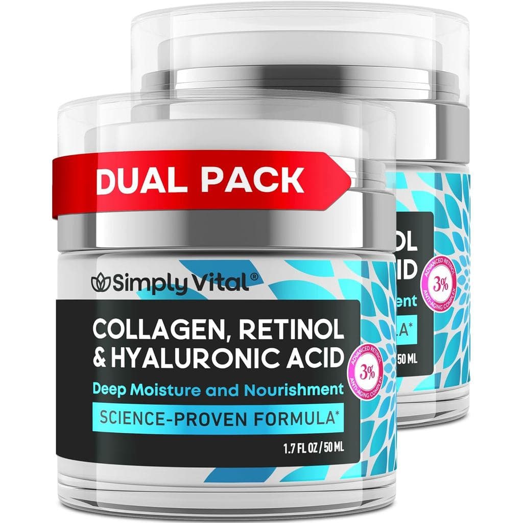 Hidratante Facial Anti-Envelhecimento com Retinol, Colágeno e Ácido Hialurônico - Creme Hidratante Facial para Mulheres