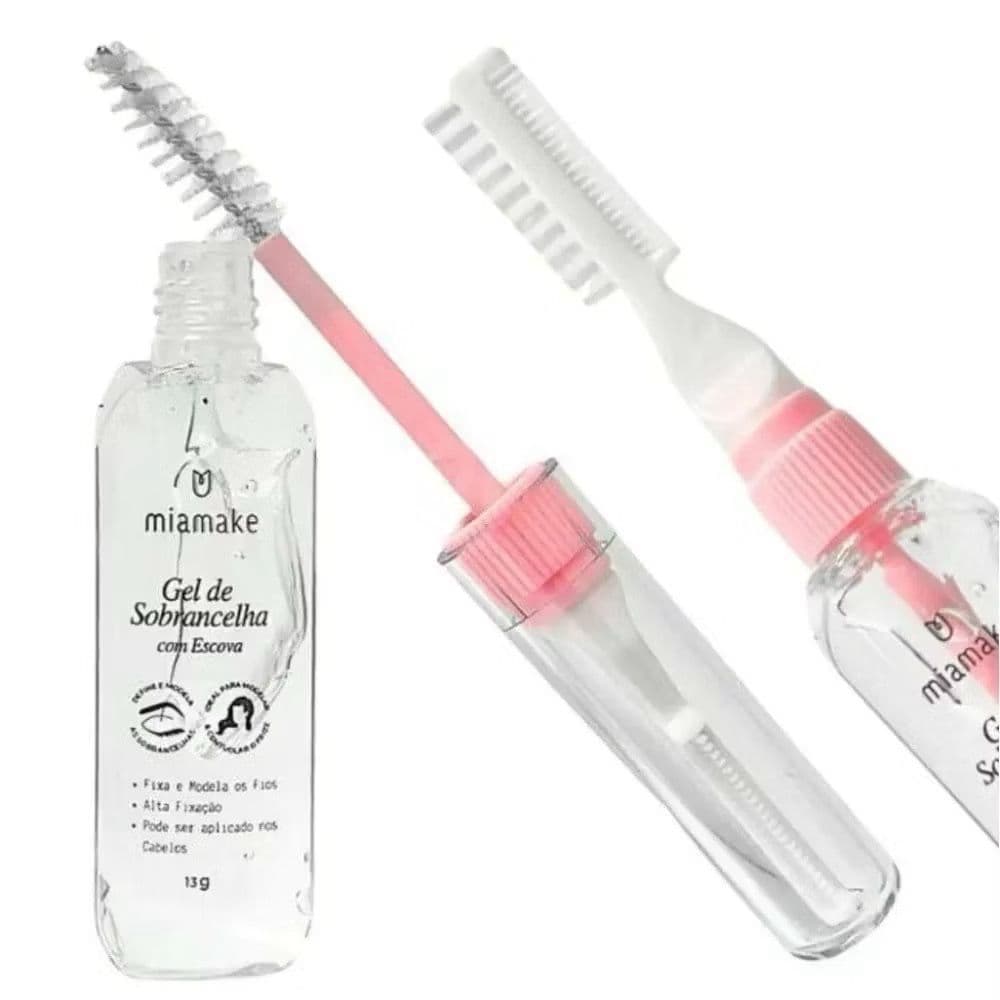 Gel para Sobrancelha com Pente + Escova Baby Hair Cera Para Sobrancelhas cada - Mia Make