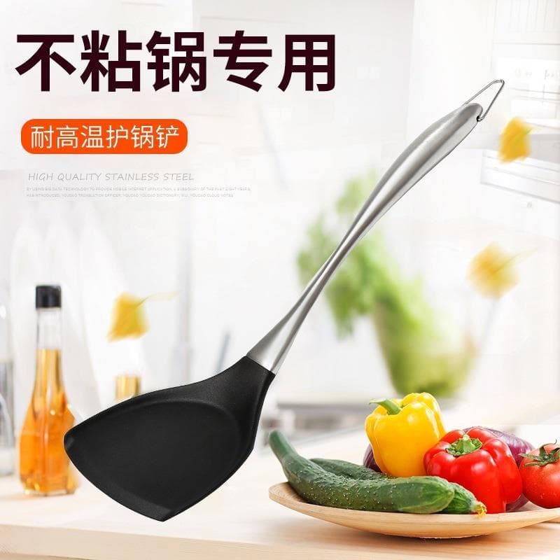 Espátula de silicone antiaderente Pan espátula especial alça de aço inoxidável colher de silicone resistente à temperatu