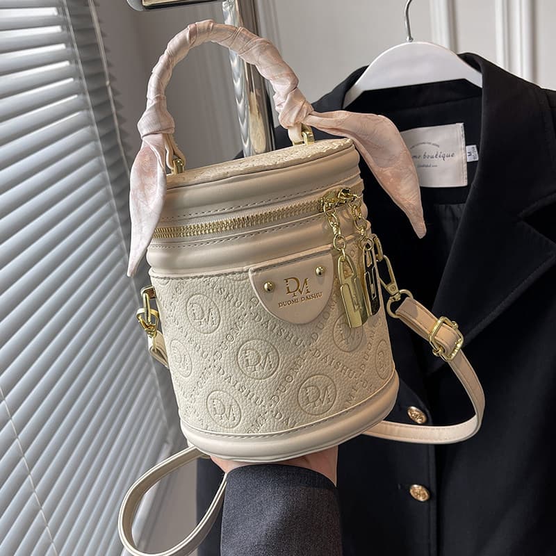bolsa transversal feminino Bolsa Bolsa feminina nicho de venda quente moda cilindro branco portátil