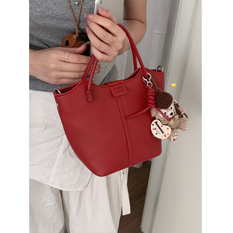 Bolsa bolsa feminina Saco de cesta de vegetais portátil feminino 2024 novo estilo na moda coreano balde saco multifuncio