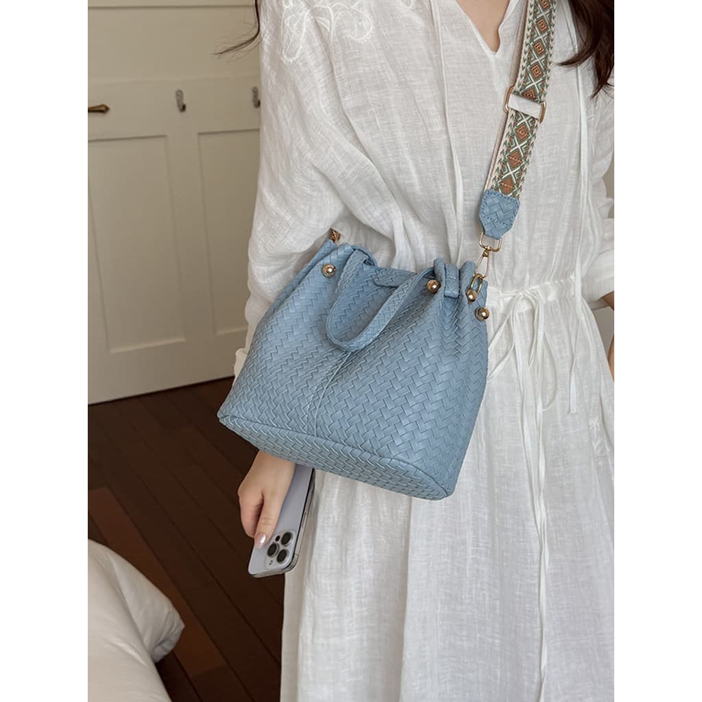 bolsa transversal feminino Bolsa Verão Popular tecido padrão pequeno saco feminino 2026 novo estilo plissado mão-transpo