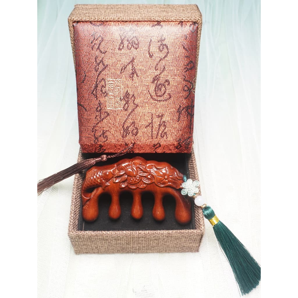 Pente de presente de alta qualidade Koi Lotus Comb Caixa de presente de dia das mães para funcionários da mãe Bem-estar
