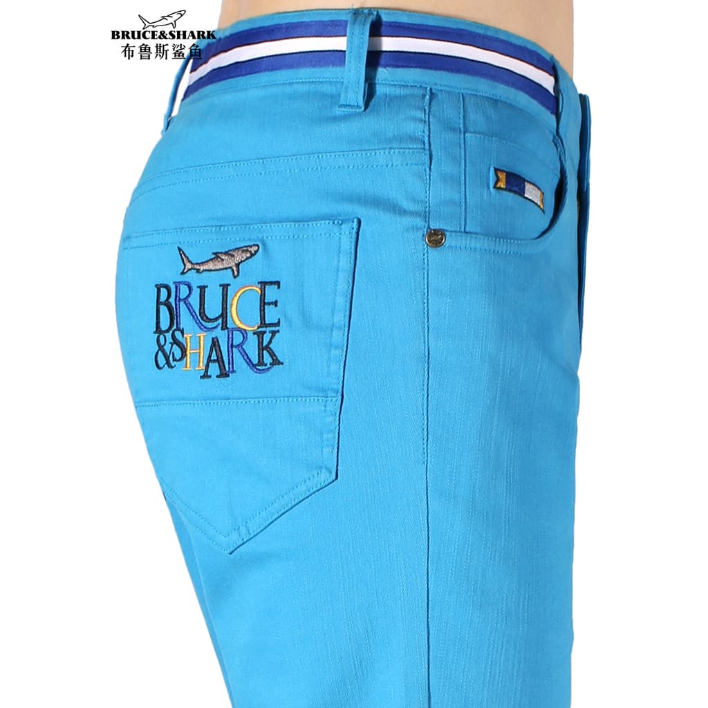 Bruce tubarão primavera outono Jeans masculino grosso em linha reta calças masculinas Street Wear bordado tamanho grande