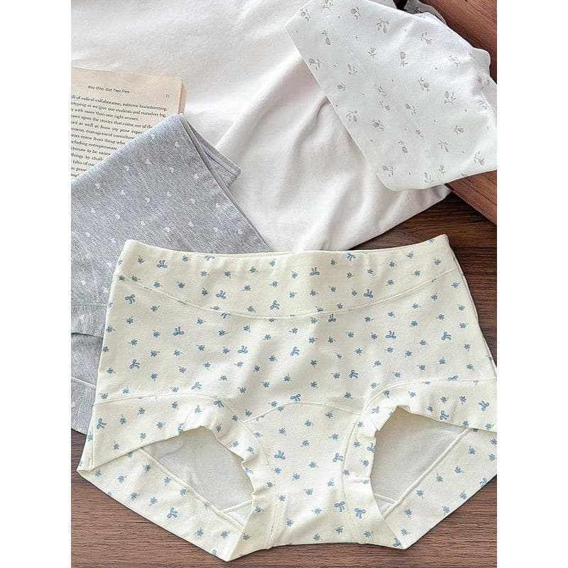 9388 estilo coreano Floral BM barriga estreitando Boxer Anti-reflexo calcinha feminina cintura média alta calcinha femin