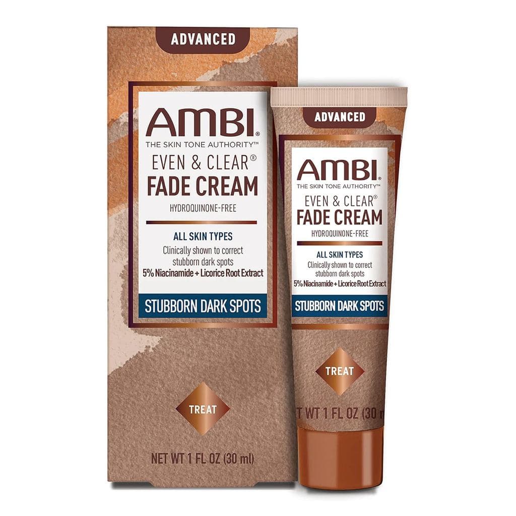Ambi Even & Clear Advanced Fade Cream, sem hidroquinona, tratamento para hiperpigmentação, corretor de manchas escuras p