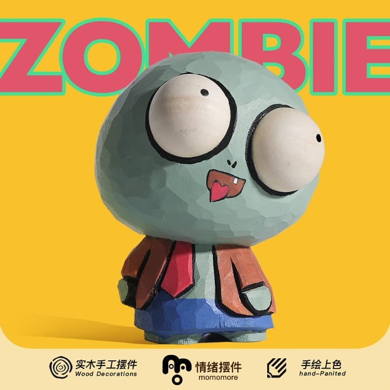 Estabilizador Emocional de Posição de Trabalho!W escultura em madeira ornamentos zumbi carro de mesa bonito engraçado ab