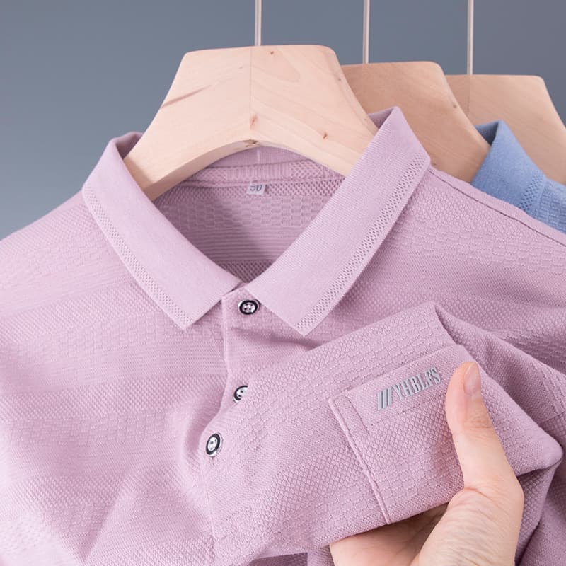 Camiseta masculina de manga curta para o dia dos pais com gola camisa polo pai de meia-idade usar verão estilo fino resp