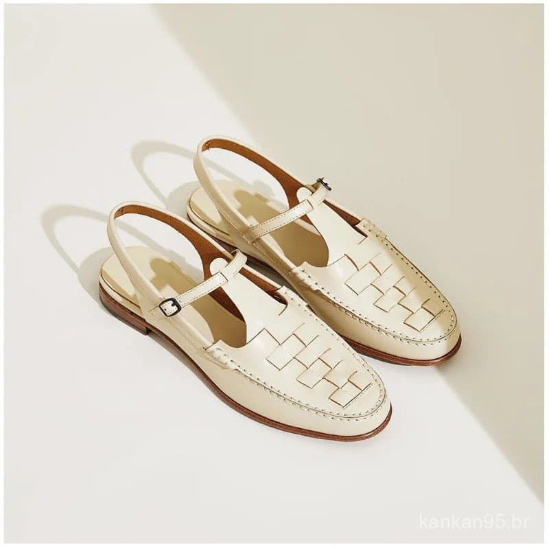 Sapato Feminino Vintage Elegante, Novidade Verão 2022, Sandálias Femininas Trançadas Estilo Romano, Sapato Feminino Esti