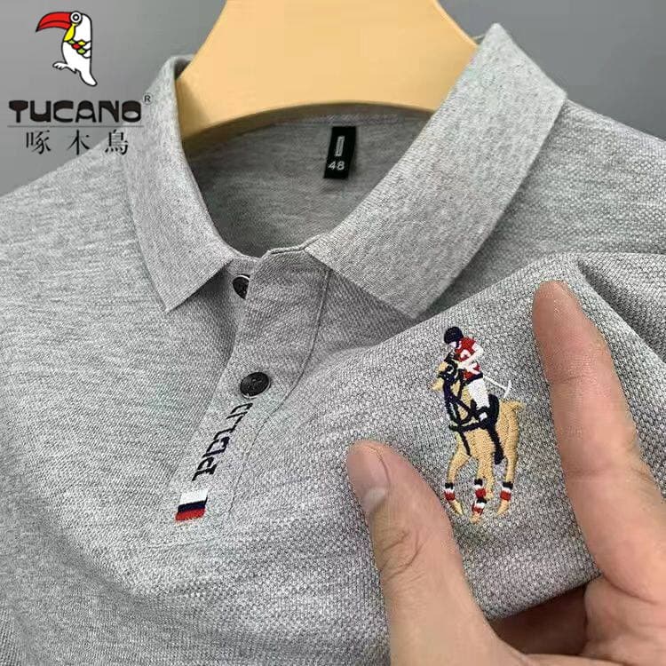 Woodpecker Plus Size camisa polo bordada masculina verão novo estilo Casual manga curta camiseta lapela Paul negócios to