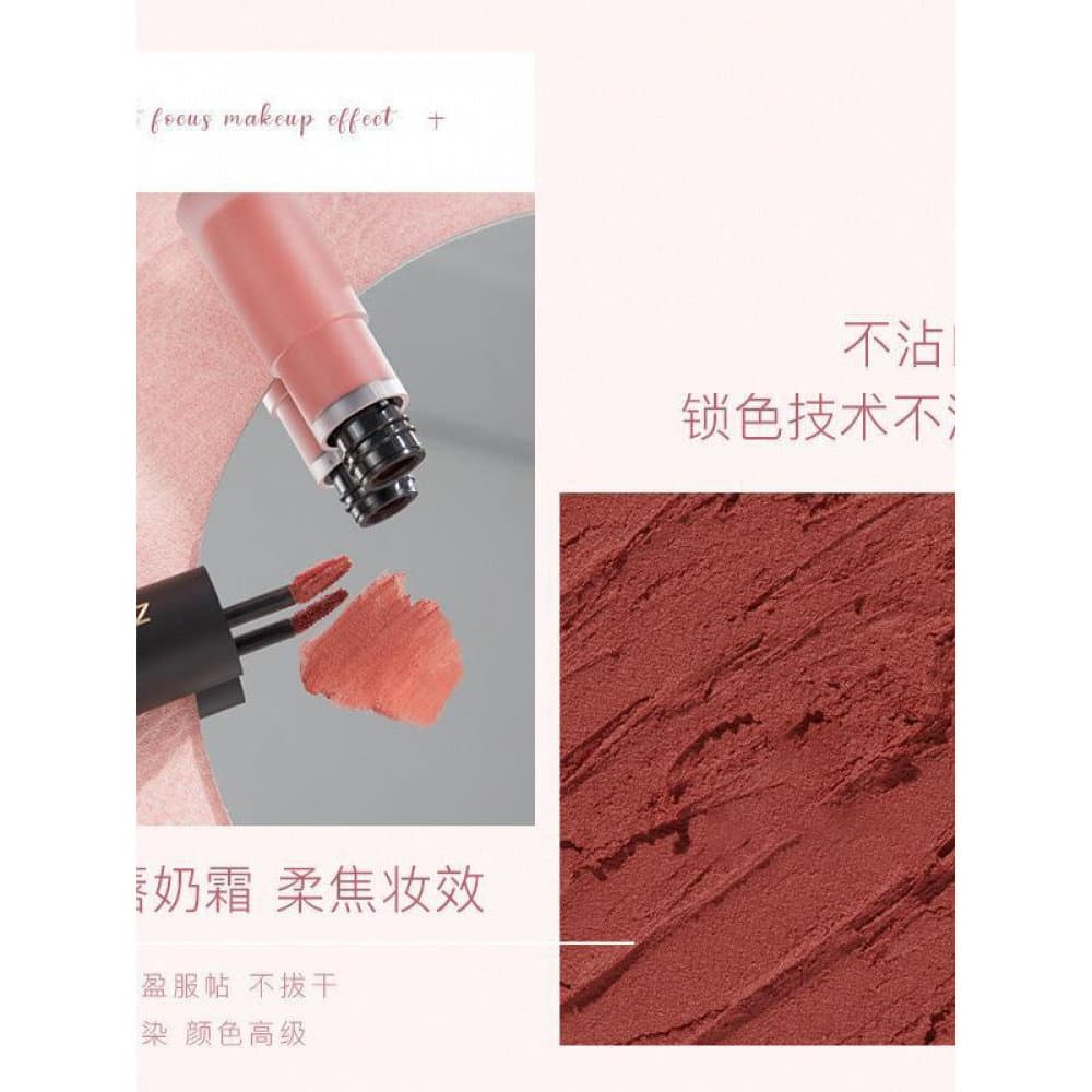 ZUK luz luxo rosa veludo lábio esmalte beleza fosco fosco lama batom feminino fácil de colorir barato estudante brilho l