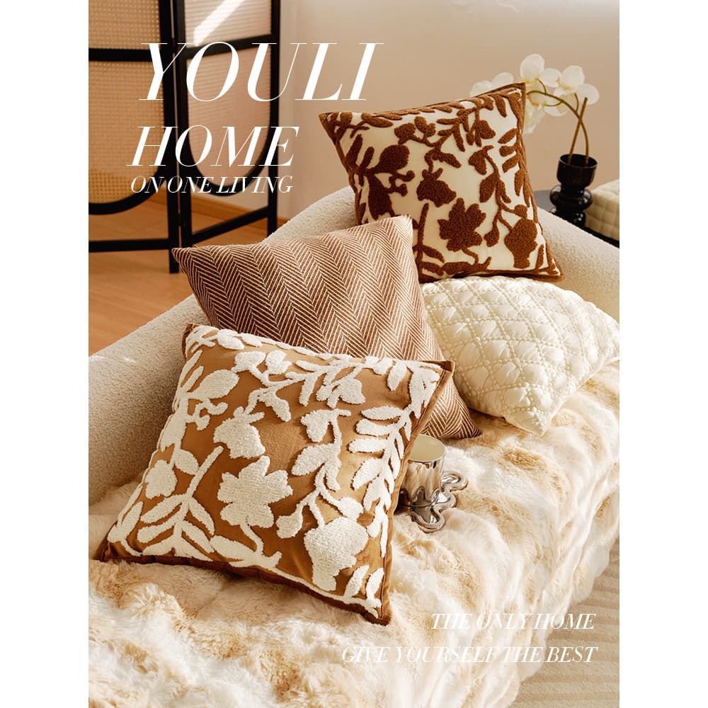 Merad cama travesseiro sala de estar sofá encosto estilo creme francês fronha estilo Medieval almofada marrom com núcleo
