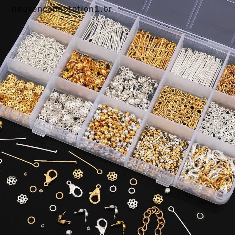 heav 1260 Pçs/Set Jóias Fazendo Starter Kit Brincos Nelace Descobertas DIY Contas Acessórios De Adequado Para Adultos E