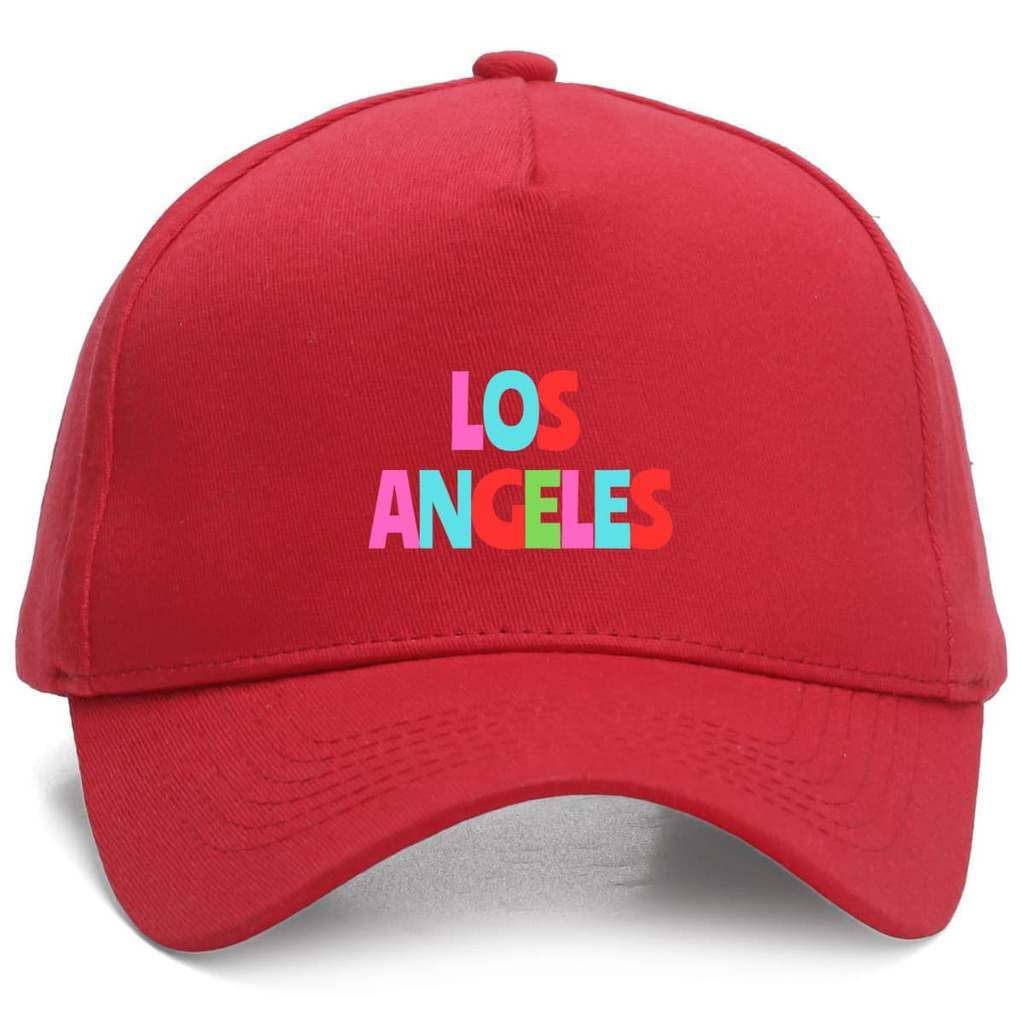 Boné Trucker Masculino Estampado Los Angeles Colorido Estados Unidos Casual Básico Ajustável Estilo Street