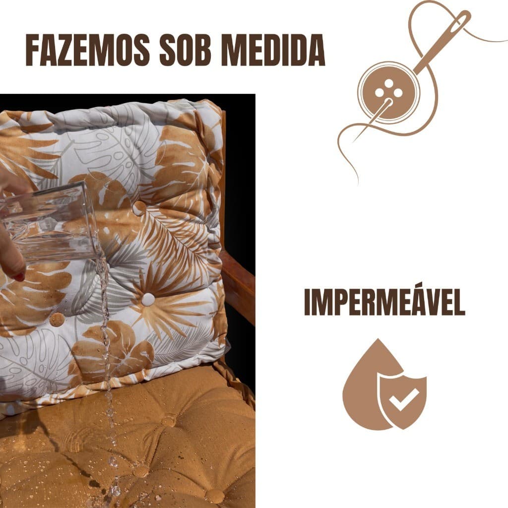 Almofada Futon Turca 40X40 x10 Impermeável Assento banco
