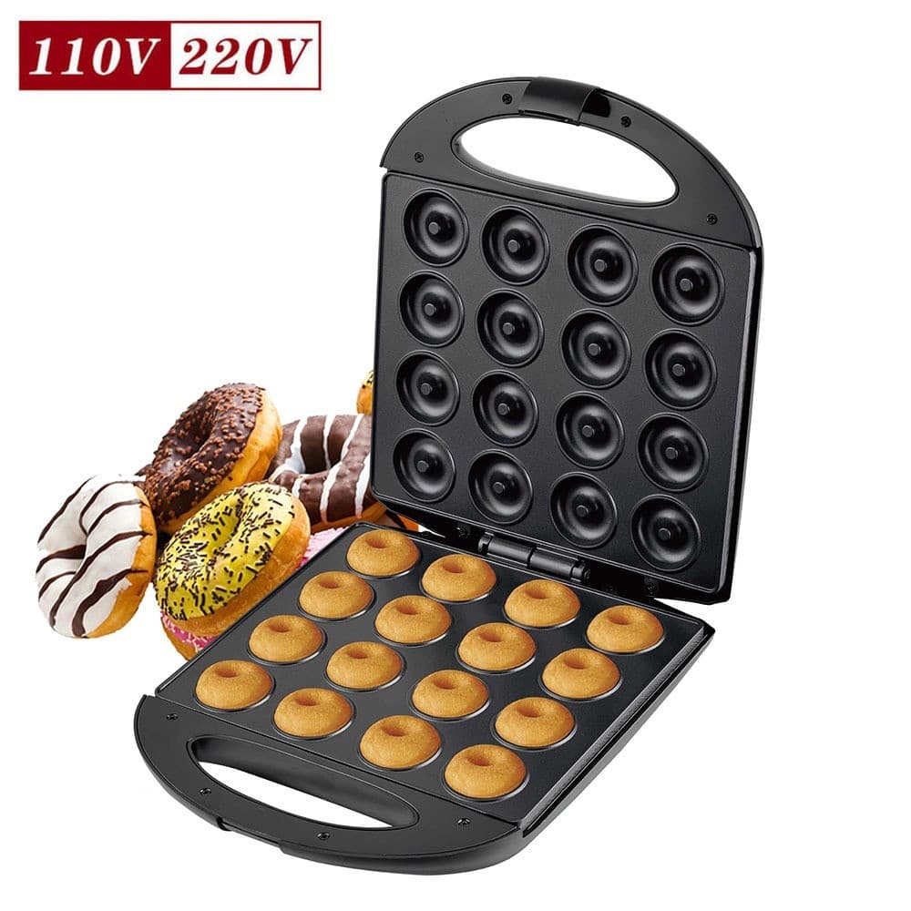Máquina De Bolo Para Fazer Rosquinhas , 16 Furos , Donut , Café Da Manhã , Redondo , Aquecimento Dupla Face