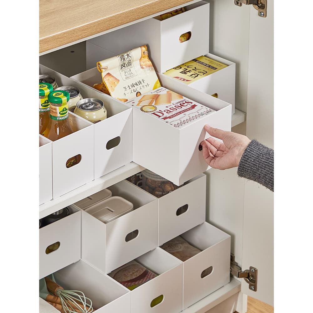 Retangular ângulo reto caixa de armazenamento armário cozinha empilhável Desktop lanches diversos pote cesta armazenamen