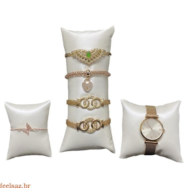 feelsaz Jóias Expositor Pulseiras Relógio Pulso Apresentação Almofada Macio Travesseiro À Prova Umidade Exposição