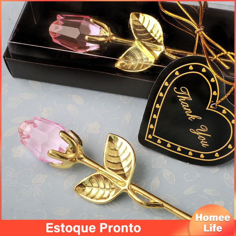 Flor De Rosa De Vidro Cristal Com Caixa Artificial Mini Forever Ouro Vermelho Para Namorada Presente De Casamento O Dia
