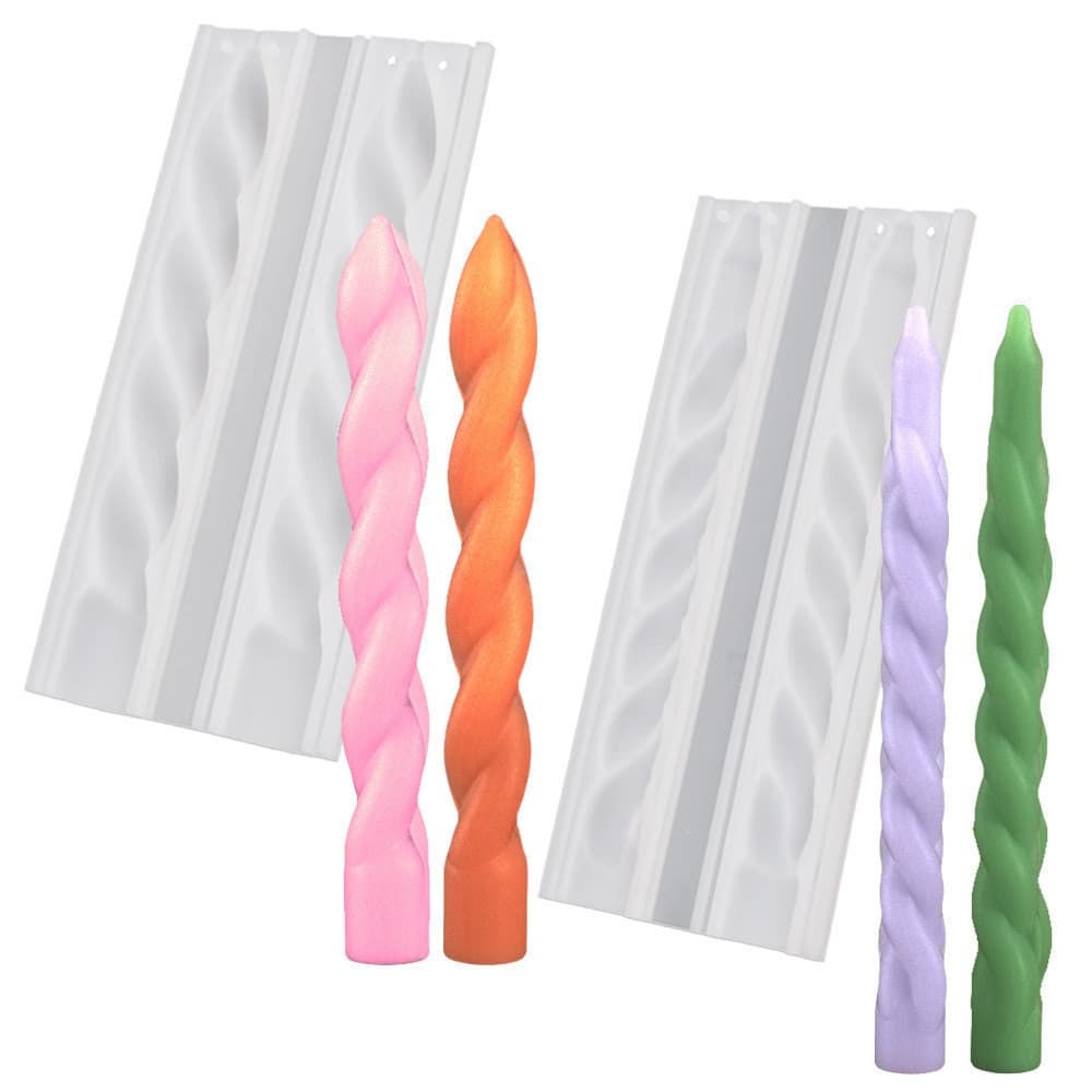 DIY Vela de Molde Longo Fazendo Molde Espiral em Forma de Torção Vela de Silicone Resina de Molde em Gesso
