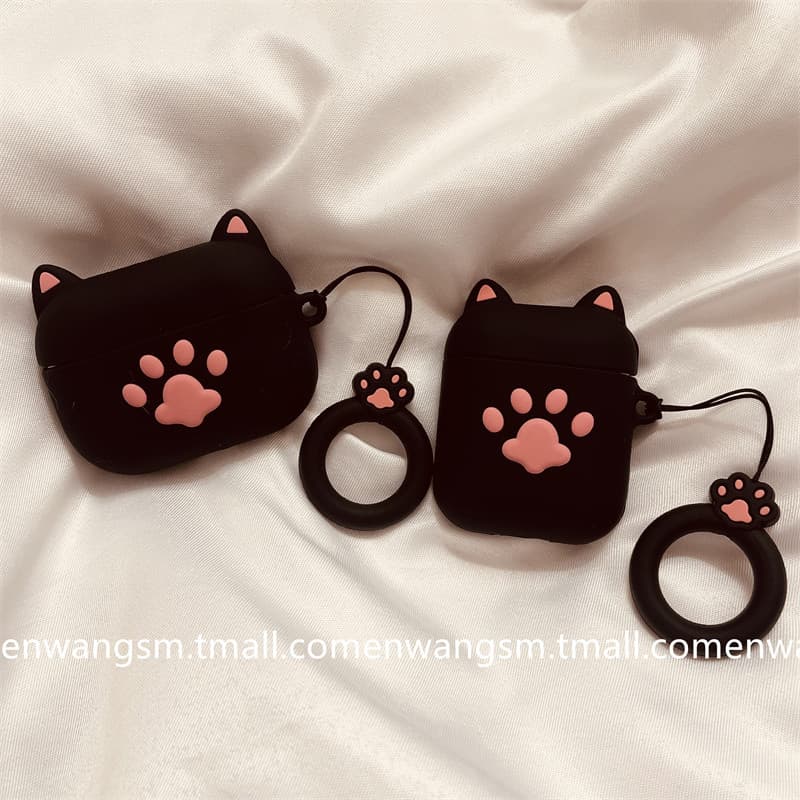 Ins Cool Black Hot Girl Cat Claw Capa para fone de ouvido Corda curta adequada para Apple airpods Capa protetora para fo